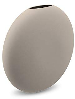 Cooee Design Vase Pastille aus Keramik in der Farbe Sand Handgefertigt, Durchmesser: 20cm, Höhe: 19cm, HI-028-25-SA