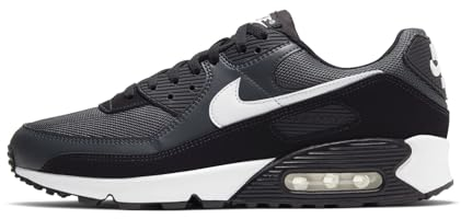 Nike Air MAX 90, Zapatillas para Correr Hombre, Gris (Iron Grey/White/Dark Smoke Grey/Black), 44.5 EU