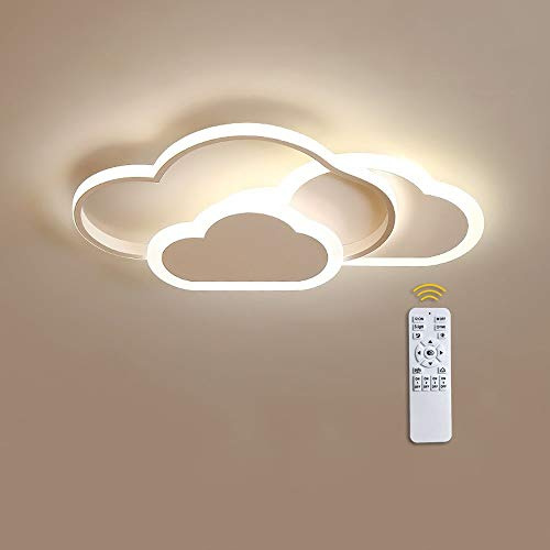 42W 3200lm LED Deckenleuchte, 52cm Kreative Wolken Deckenlampe, 3000-6500K dimmbarer mit Fernbedienung, moderne weiße Deckenleuchten Wandleuchte für Wohnzimmer Schlafzimmer Flur und Kinderzimmer