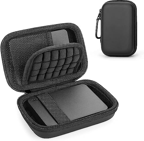 Tasche für Externe Festplatten, Kompatibel mit WD Passport Elements/Toshiba/Seagate Festplatte, Reisetasche Tragen Hart Hülle Case (Größe: 15 x 10.5 x 5 cm) (Black)