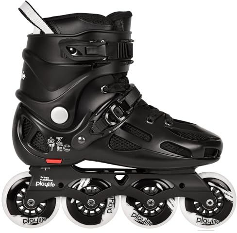 Playlife Inline Skates Aztec, Schwarz, Unisex für Herren und Damen, 80mm/86A Rollen, ABEC 5 Kugellager, Art. nr.: 880313