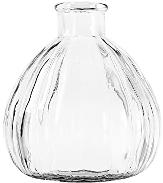 HugeDE Transparent Glass Vase Clear Bud Vases Aromatherapy Diffuser Jar Decorative Fragrance Container Floral Centerpiece Bottle for Flower Table Home Decoration