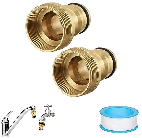 JNTMIKUN 2 connettori universali per rubinetto, adattatore per rubinetto, connettore per tubo da giardino, adattatore per tubo da giardino, per rubinetti, giardino, cucina (filettatura esterna, ora)