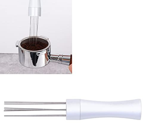 lvifloae Silver Needle Type Coffee Powder Stirrer Coffee Stirring Coffee Stirrer Tool Espresso Distribution Tool Needle Professional Coffee Powder Hand Tamper for Coffee Powder