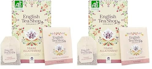 English Tea Shop - Tisane Allaitement Bio Fenouil, Cannelle, Camomille - Infusion Grossesse Dans Emballage Éco-Conçu - 20 Sachets (Lot de 2)