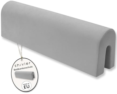 shivler Bettkantenschutz für Kinderbetten Kissen für bettumrandung Rausfallschutz Abdeckung Kantenschutz für Babybett (Grau, 90cm)