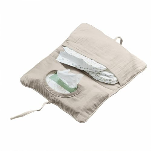 Loberon Feuchttücher-Tasche Mireval, Weich & Atmungsaktiv, Perfekt für Unterwegs, Schlichtes Design, Wickeln, Windeltasche, Baumwolle, Polyester, grau