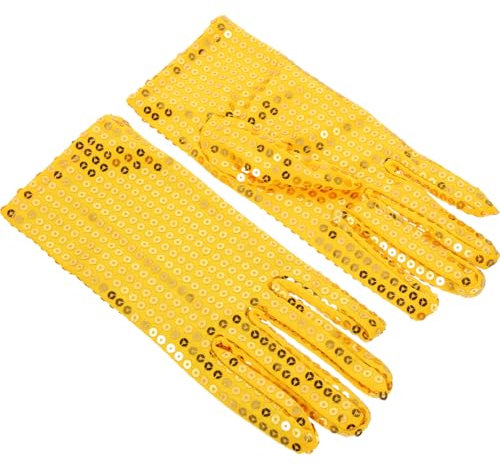 SHERCHPRY Kostüm Handschuhe fr Herrenbekleidung funkeln Frauen Strass-Handschuhe Damen Zubehör goldene opera gloves Kirchen kurze Kostüm Pailletten-