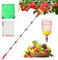 seOSTO Cueille Fruit Télescopique, 2,6M Cueilleur de Fruits Amovible, Pince avec Panier en Acier Inoxydable Ramasse Fruit avec Poteau Réglable Léger et Sac de Rangement