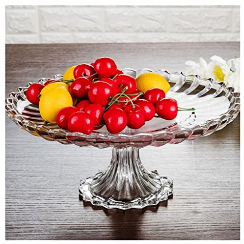 RUHEN Fruit Basket Crystal Glass Fruit Bowl, Decorative Centrepiece Fruit Basket, Fruit Serving Bowls for Fruits Bread Vegetable Snacks Storage Fruit Trays for Party