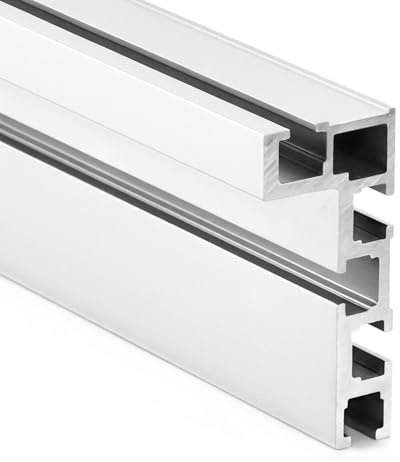 QWORK® T Track Rails de Guidage à Rainure, 800 mm 75 Type T Track Rail à Rainure, Rails de Guidage en Alliage d'aluminium, pour Travail du Bois, Scie à Table, Fixation de Clôture