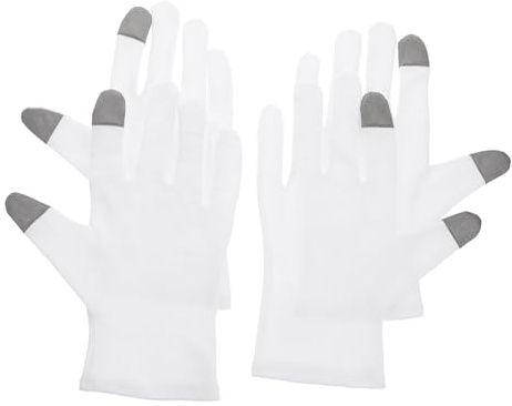 FRCOLOR 2paare Baumwollhandschuhe Mit Integrierter Feuchtigkeitspflege Für Trockene Haut Geeignet Zum Schlafen Für Touchscreen-geräte Tiefenwirksame Feuchtigkeitspflege Für Hände