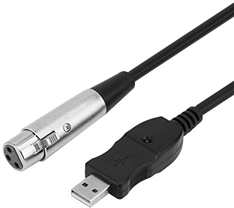 USB -Mänlich en Micrófono XLR Micrófono Adaptador de Cable de de Cable protegido de para Equipo de Juego/ 2.8 M
