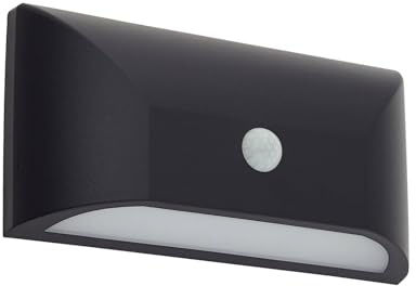 Lindby Outdoor Wall Light Siana with Motion Detector (Modern) in Black (1 Light Source,) from wall lamp for Exterior/Interior Walls, House Terrace und Balcony