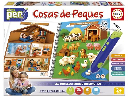 Educa - EducaPen Cosas de Peques | Juego Educativo Interactivo con Lápiz Óptico y Cuaderno de Actividades | Aprende Colores, Formas y Vocabulario | Niños 2 3 4 años (20321)
