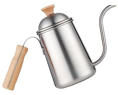 FUNNETOYU Hervidor De Cuello De Cisne De Acero Inoxidable Hervidor Para Exteriores Para Preparar Café Mano Camping