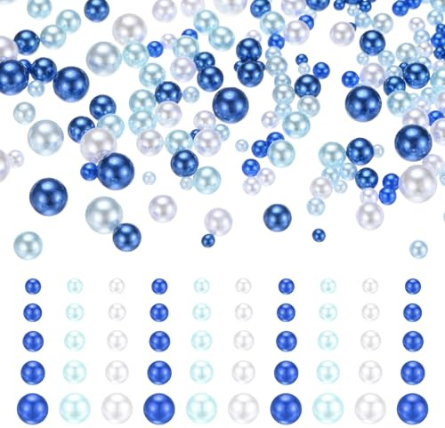 M METERXITY 1000-Pack No Hole Pearls 3-8mm ABS Faux Round Beads