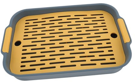 UKCOCO Bac à Litière pour Lapin Rectangulaire Toilette pour Petits Animaux comme Cobayes Rongeurs Chinchillas avec Fond Filtrant Antidérapant Hygiénique et Facile à Nettoyer