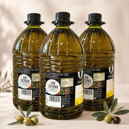 Aceite de Oliva Virgen Extra Sin Filtrar 5L | Villaolivo | Cosecha 2025-2026 | Envasado Bajo Pedido | Origen España