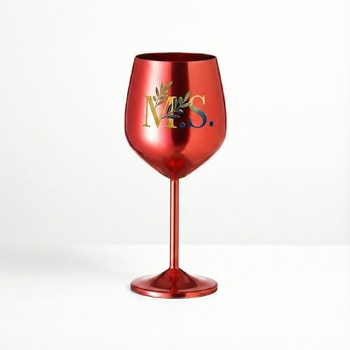 SOUVENIRS FACTORY Copa de Vino de Aluminio 540ml - Personalizables con Impresión UV - Vasos de Metal Irrompibles y Reutilizables para Eventos, Bodas, Catering y Fiestas - Diseño Elegante (Rojo)