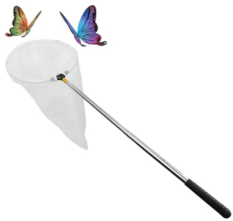 Butterfly and Insect Net with 11 Ring, Telescopic Fishing Net Catching Bug Nets for Outdoor Sports, Handle Extends to 59 Inches