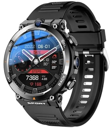 Smartwatch da uomo e donna, 4G LTE, Android, AMOLED, GPS, Wi-Fi, Bluetooth, Nano SIM, con funzione telefonica, Google Play, frequenza cardiaca, monitoraggio del sonno, contapassi, 2 GB RAM, 16 GB ROM