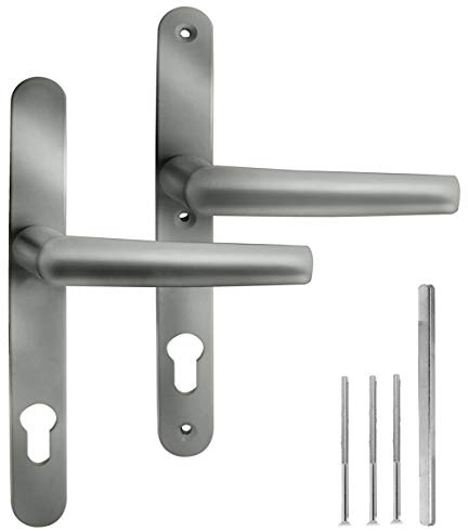 Türgriff/Türdrücker/Türklinke/Drückergarnitur DHS 92mm (Schildbreite 28mm) - Dunkelsilber F9