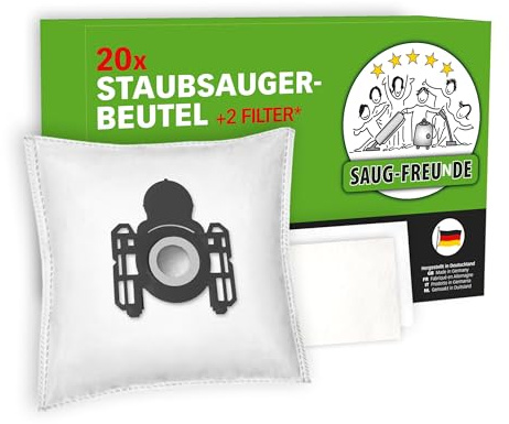 SAUG-FREUnDE | 20 Staubsaugerbeutel geeignet für AEG, ELECTROLUX | AE 3 | ähnlich zu Swirl A 07, Menalux 1000, Aldi AE 120, Lidl AE 700, DM Profissimo PR40, Rossmann R030, …
