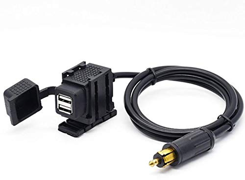 Jtron 12V motorrad usb steckdose wasserdicht 1.8m dual USB 5v 3,3A Ladegerät Adapter Buchse DIN Stecker Für Motorrad