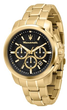 Maserati Reloj para Hombre, Colección Successo, cronografo, en Acero y PVD Oro Amarillo - R8873621013