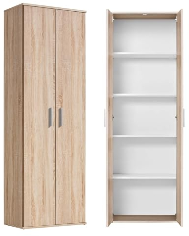 mokebo Aktenschrank Mehrzweckschrank (60x180 cm) 'Der Lange' aus Holz auch als Büroschrank, Allzweckschrank oder Schuhschrank, auch als Vorratsschrank oder Schrank in Sonoma Eiche