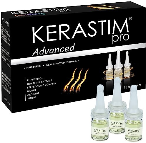 Anti Chute Cheveux,Traitement du cuir chevelu Kerastim Pro Advanced contre la chute des cheveux pour hommes et femmes Sérum anti-repousse et épaississant pour cheveux abîmés et éclaircis biotine