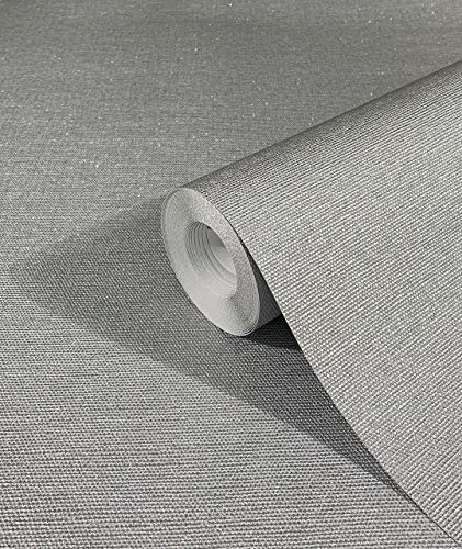 marburg Tapete Silber Struktur für Schlafzimmer oder Wohnzimmer Vliestapete 100% Made in Germany PREMIUM QUALITÄT 10,05 x 0,53m 32626