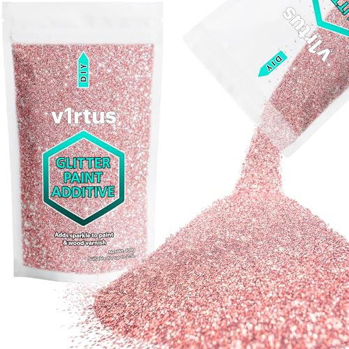 v1rtus Light Rose Gold Glitter Paint Additive 100g | Sparkle Glitter Paint for Walls Interior Exterior