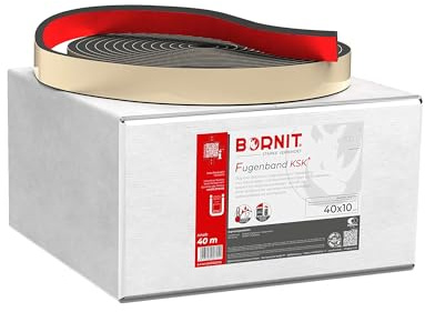BORNIT Bitumen-Fugenband KSK, 40m selbstklebendes Asphalt-Fugenband 40x10mm | ZTV Fug-StB 15-geprüft, für sichere und schnelle Verlegung ohne Anflammen im Straßenbau