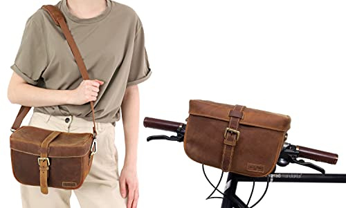 Gusti Leder Lenkertasche Andre D. – Vintage-Braun mit Montageplatte