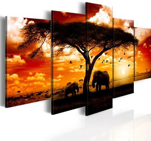 B&D XXL - Akustikbild 200x100 cm Bilder mit Akustikschaumstoff Hochleistungsschallabsorber Schallschutz Leinwandbild XXL 5 tlg Wandbild 051378