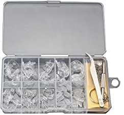 Tiardey 50 Paar Nasenpads für Brillen, Nasenpads Silikon Anti Rutsch, Brillen Nasenpolster, Brillen Reparaturset mit Schrauben Schraubendreher und Pinzette in Aufbewahrungsbox