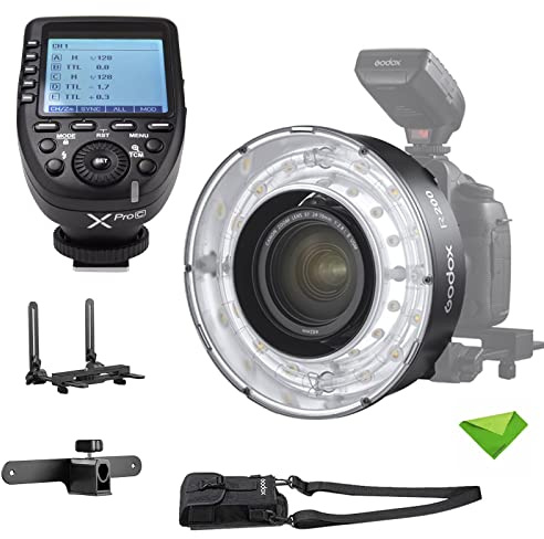 Godox R200 Makro-Ringblitzkopf für AD200 AD200 Pro mit Godox Xpro-C-Auslöser 5800 ± 200 K 200 Ws mit Einstelllampe Makro-Blitzgerät für DSLR-Kameras für Porträts, Makroaufnahmen, Hochzeiten usw