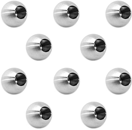 PRIOstahl Vollkugel Zierkugel Kugeln Stabkugel Abschlusskugel Edelstahlkugel - 10 x Kugel Ø 20 mm mit Sackloch 10 mm für Geländer Rundstab Füllstab Balkon Treppe Pfosten aus Edelstahl V2A