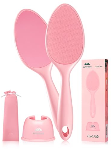 Sunivaca Hornhautentferner, 2 in 1 Grobe und feine Nano Glas Hornhaut Entfernen Fuß (Rosa)