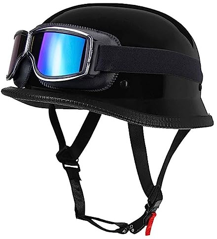 Halv HjäLm öPpet Ansikte Motorcykel Jet HjäLm Med Cykling Vindruta Halv Skal HjäLm ECE Certified Cruiser Chopper Scooter Moped HjäLm Justerbar SnabbspäNne FöR Vuxen