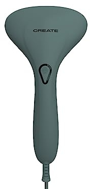 CREATE/IRON UP/Plancha de vapor vertical de viaje verde/Calentamiento rápido, fácil de usar, para todo tipo de tejidos, cómoda, compacta y ligera, con bloqueo de sobrecalentamiento