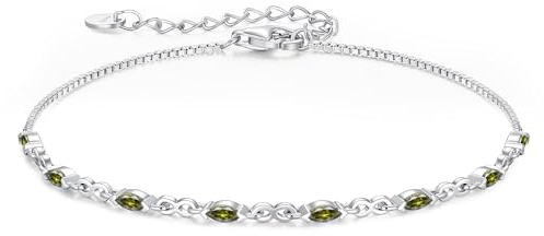 CDE Infinity Armband Silber 925 Damen mit Zirkonia Geburtsstein | Armbänder Verstellbares Armkette Damen Schmuck Muttertag Valentinstag Geburtstag Weihnachten Geschenke