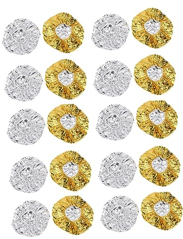 FRCOLOR 20piezas Gorros De Aluminio Para Capilar Reutilizables Para Coloración y Cuidado Del Cabello Gorras Térmicas Para Secado y Estilizado Casa o Salón