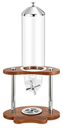 3.5L/7L/10.5L Dry Food Dispenser, Cereal Dispenser Countertop Cereal Containers Storage Dispenser with PC Barrel and Wood Base for Rice, Candy, Bean, Nuts,Single