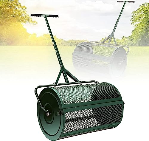 OSBELE Spandicompost, Spanditore per Torba da 24 con Manico Lungo a Forma di T per Prato e Giardino, Leggero e Resistente, per spargere Torba, fertilizzanti, Semi e Cura del Giardino