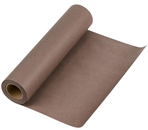 RUSPEPA Chokladbrun kraftpappersrulle – 30 cm x 30 m – naturligt återvinningsbart papper perfekt för hantverk, konst, liten förpackning, post, frakt, prydnad och paket