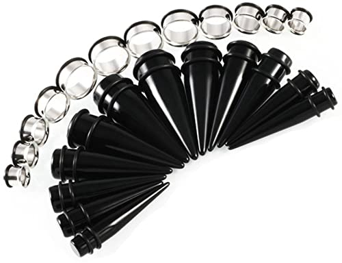 Bcughia Piercing Tunnel Acryl 10-20mm Piercing Ohr Tunnel Kegel und Reifen Tunnel Ohrringe Set, 24 Stück