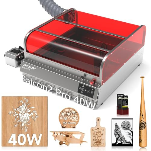 Creality Falcon 2 Pro 40W Laser Graviermaschine Geschlossen, Laserschneider Laser Cutter mit Air Assist Kit, Automatischem Lüfter und Kamerapositionierung für Holz und Metall